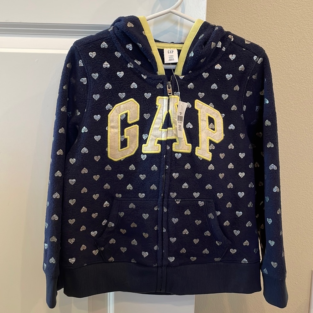 NWT Gap Toddler Girl Logo Fleece Hoodie Jacket
